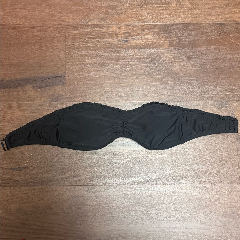 Old Navy Women's XS Black Ruffled Bandeau Bikini Top